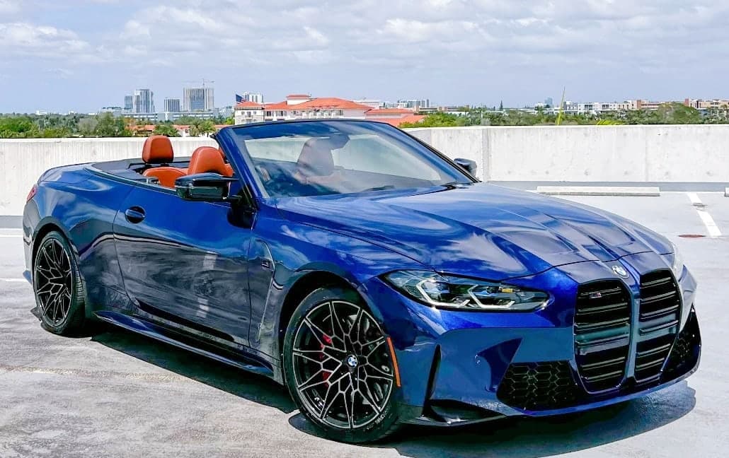 2024 BMW M4 Competition Cabrio in a close editorial gallery crop