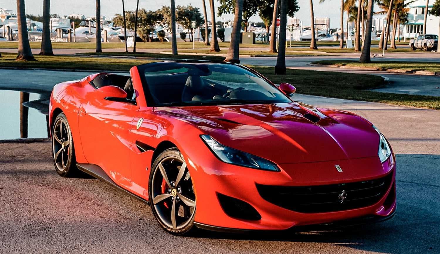 2021 Ferrari Portofino Spyder in a close editorial gallery crop