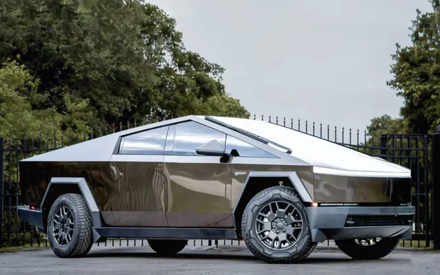 2025 Tesla Cybertruck AWD photographed outdoors for the REVANT MIAMI vehicle gallery