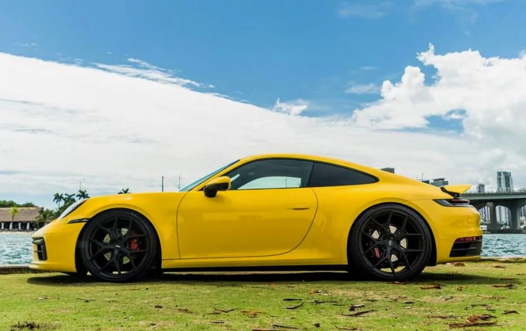 Exterior view of 2022 Porsche 911 for a Miami drive