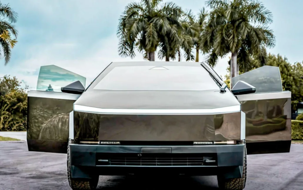 Exterior view of 2025 Tesla Cybertruck AWD for a Miami drive